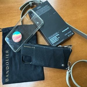 iPhone 11 ProMax Bandolier black case and tan strap